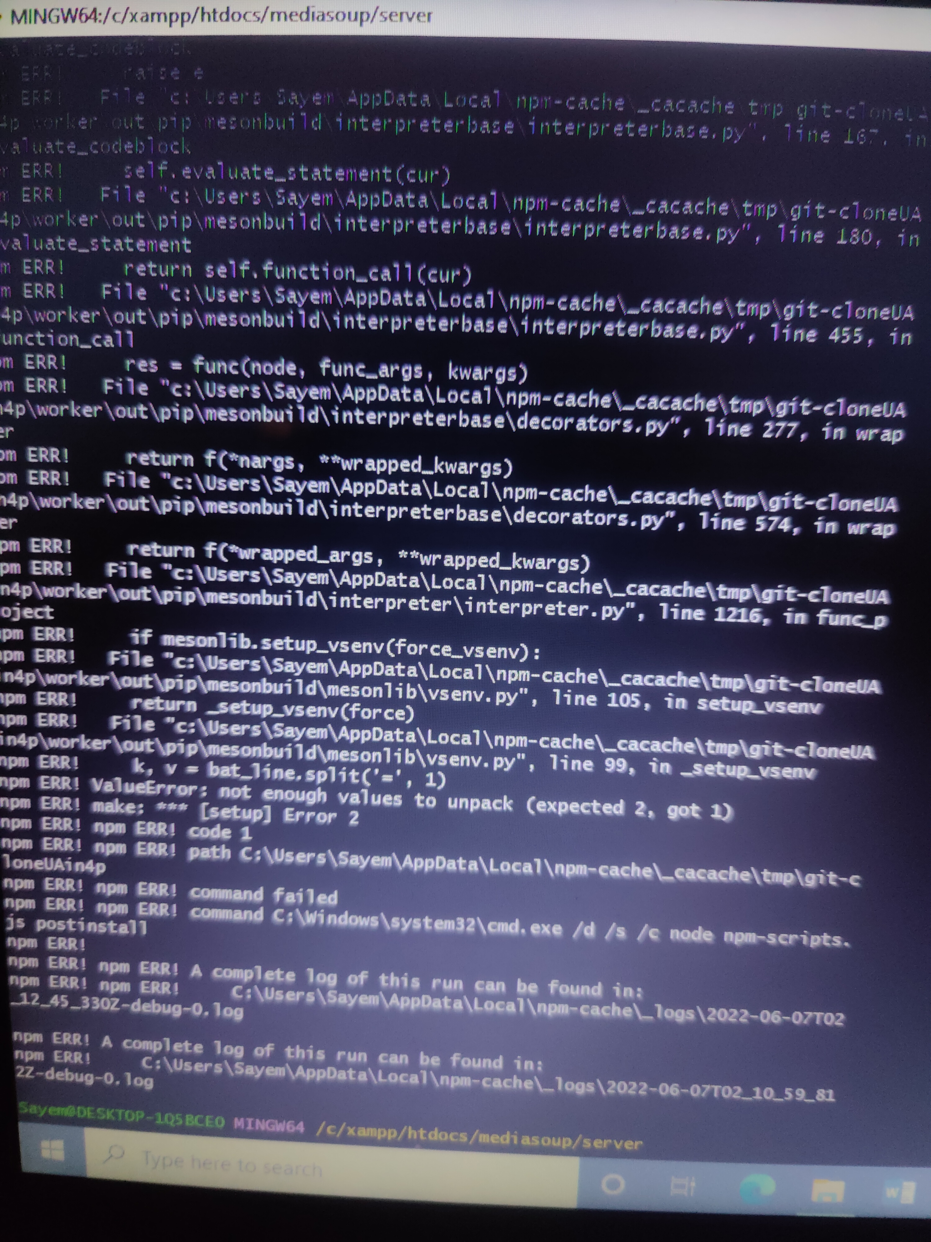 Mediasoup installation error on Windows 10 · Issue #829 · versatica ...