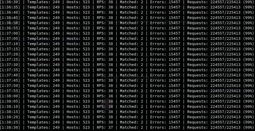 [issue] nuclei stuck on 99% · Issue #624 · projectdiscovery/nuclei · GitHub