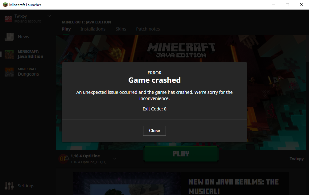 [Crash] Crash on startup every version · Issue #5381 · sp614x/optifine ...