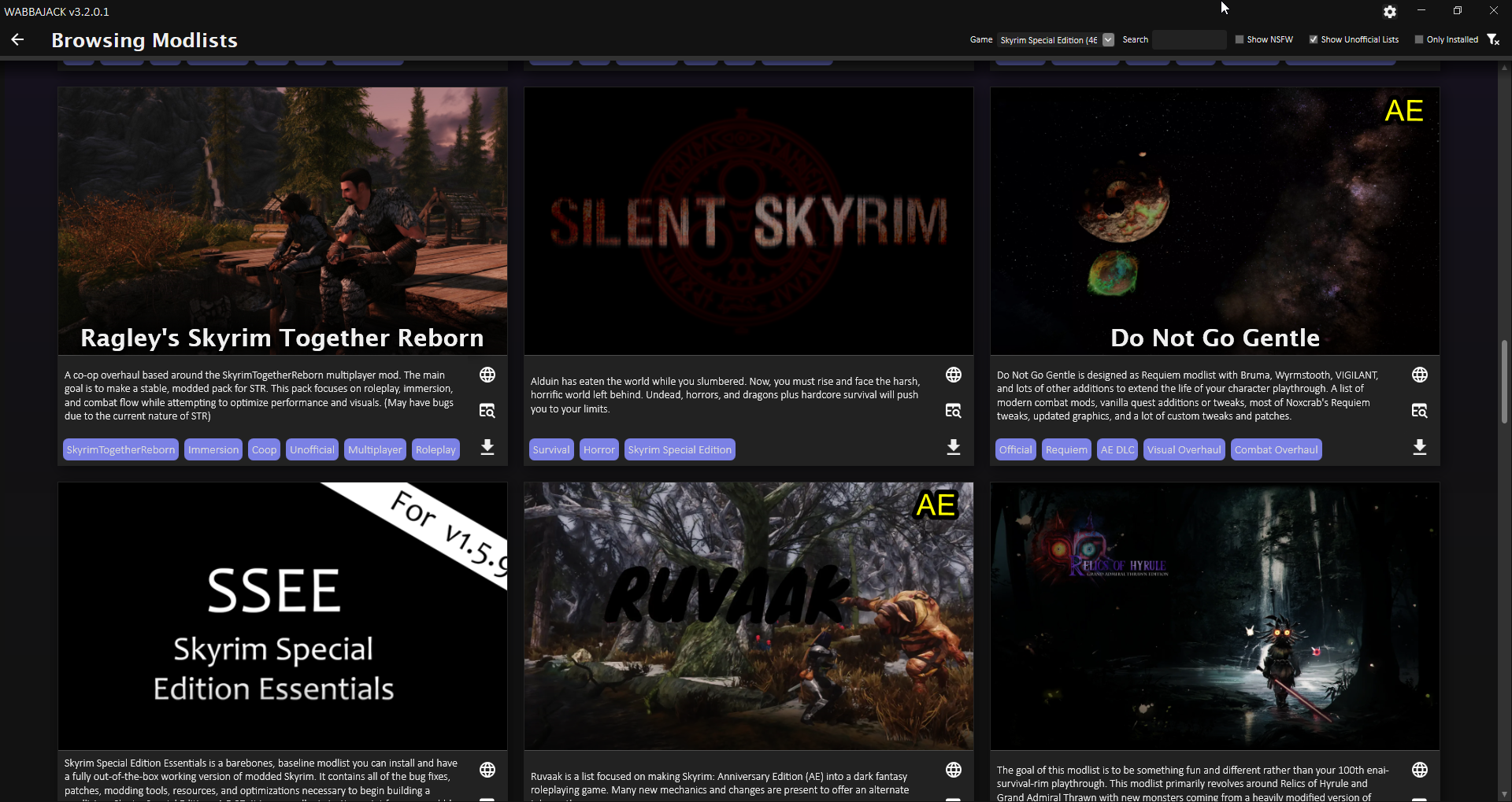 [Feature Request] Tag/filter SSE mod lists that require the Anniversary ...