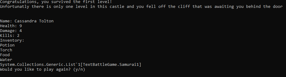 GitHub - CassandraTolton/text-battle-game: short text battle game using ...