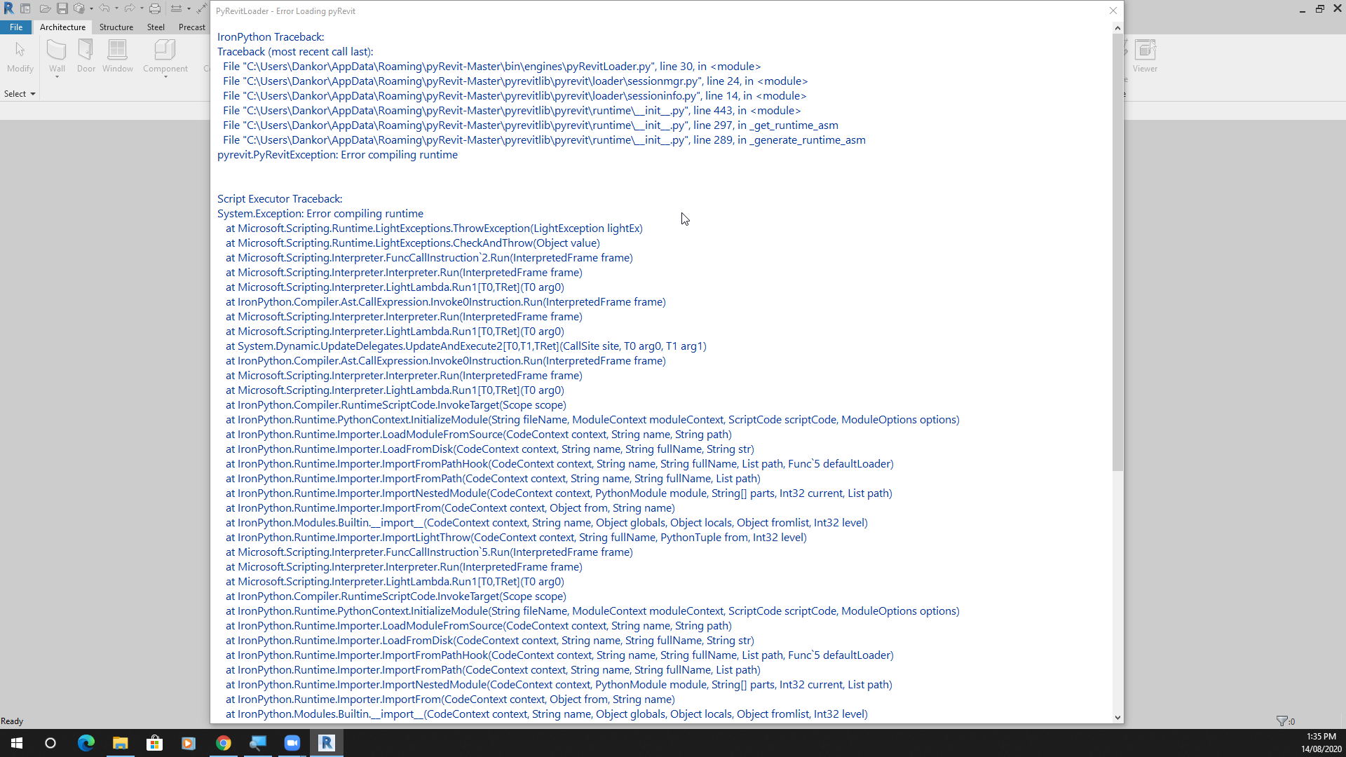 Error Loading PyRevit · Issue #974 · pyrevitlabs/pyRevit · GitHub