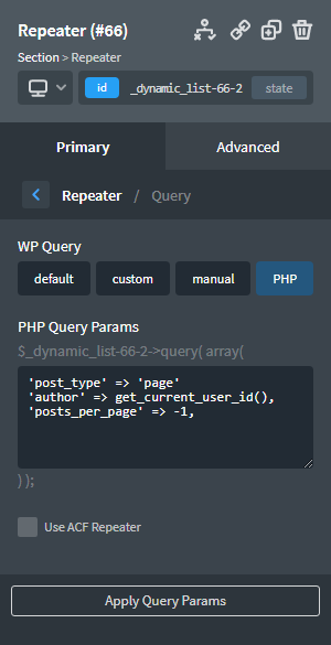 Ability to select custom php function as a parameter in the advanced ...