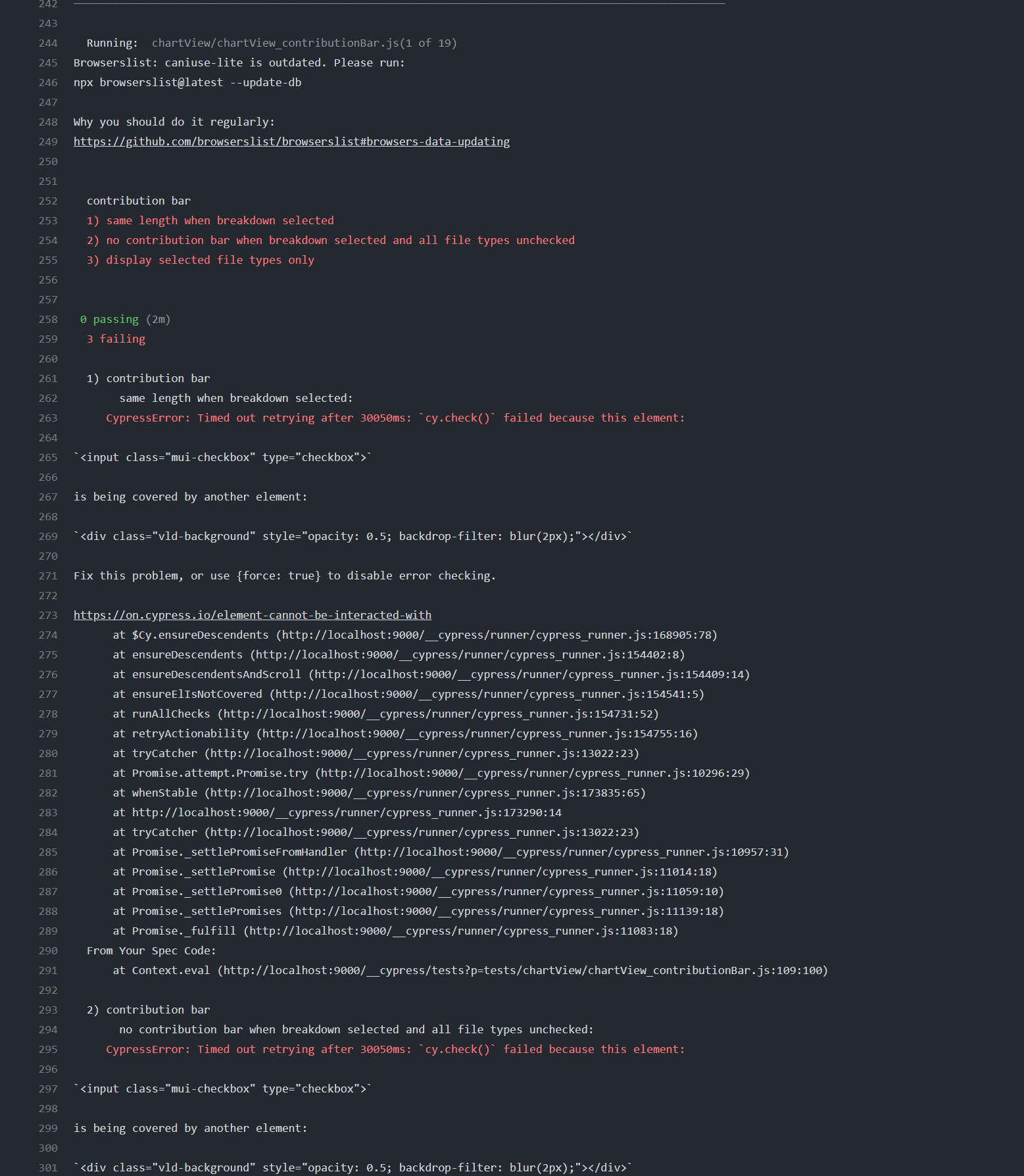 GitHub Actions: Cypress tests are failing · Issue #1784 · reposense ...