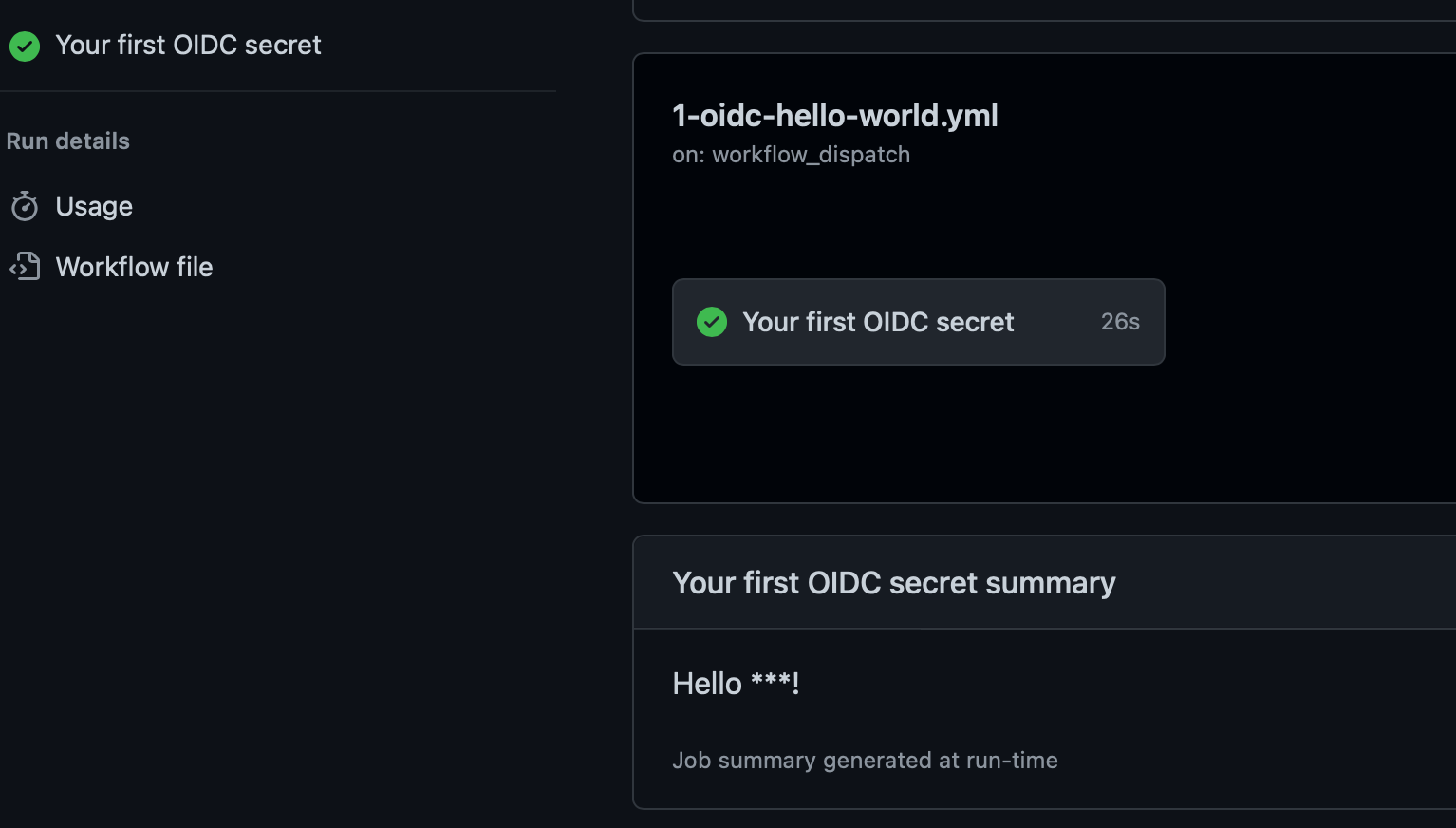 Workflow succeeds