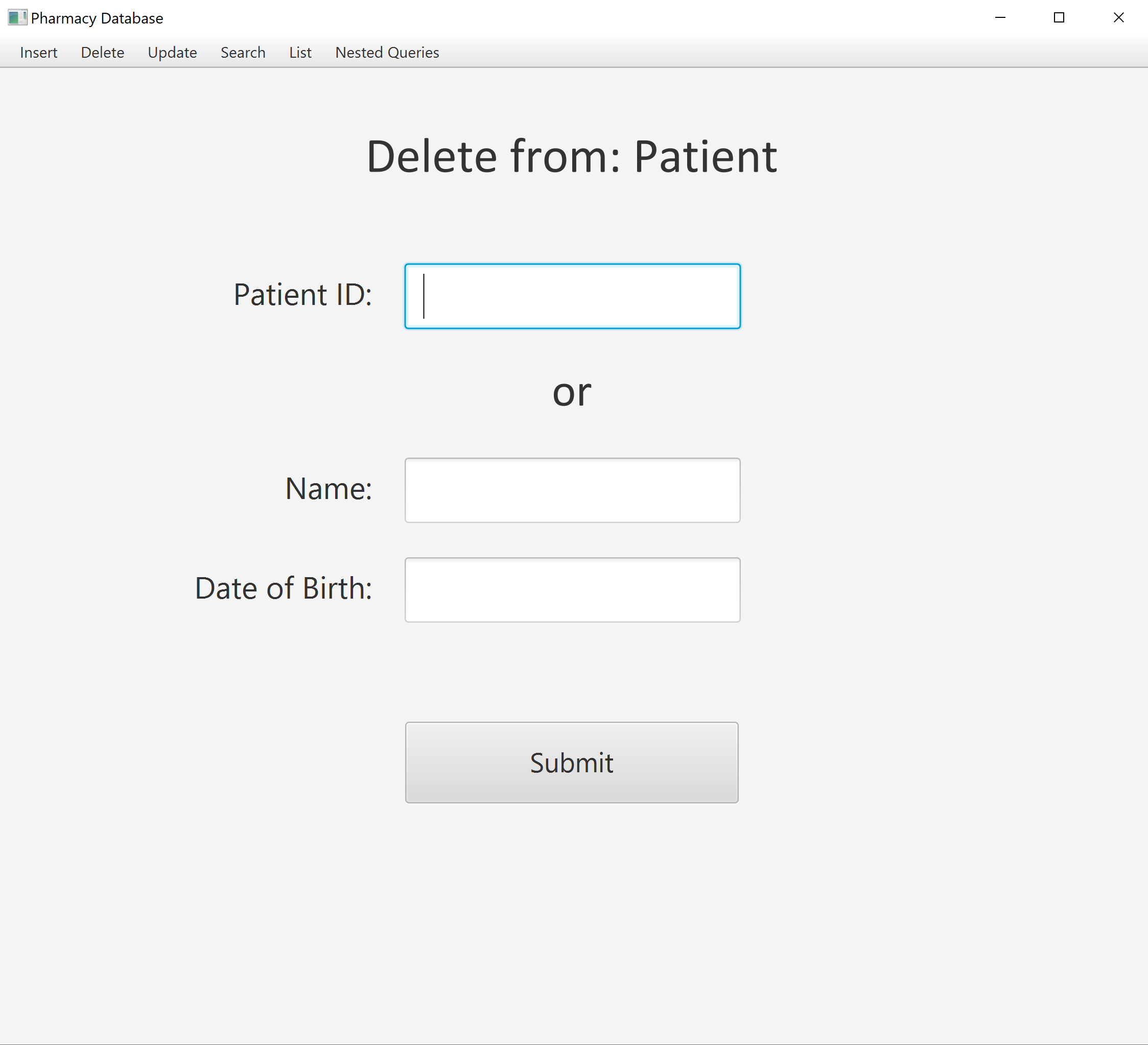 GitHub - MikeA-04/PharmacyDatabase: CS 480 Database Project · GitHub