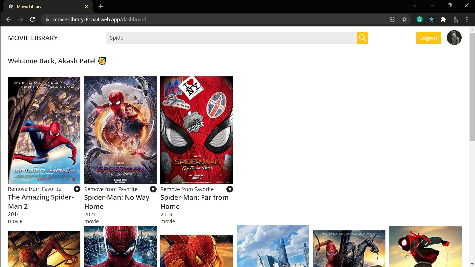 GitHub - thefstalphabet/movie-library: An Application used to Search ...