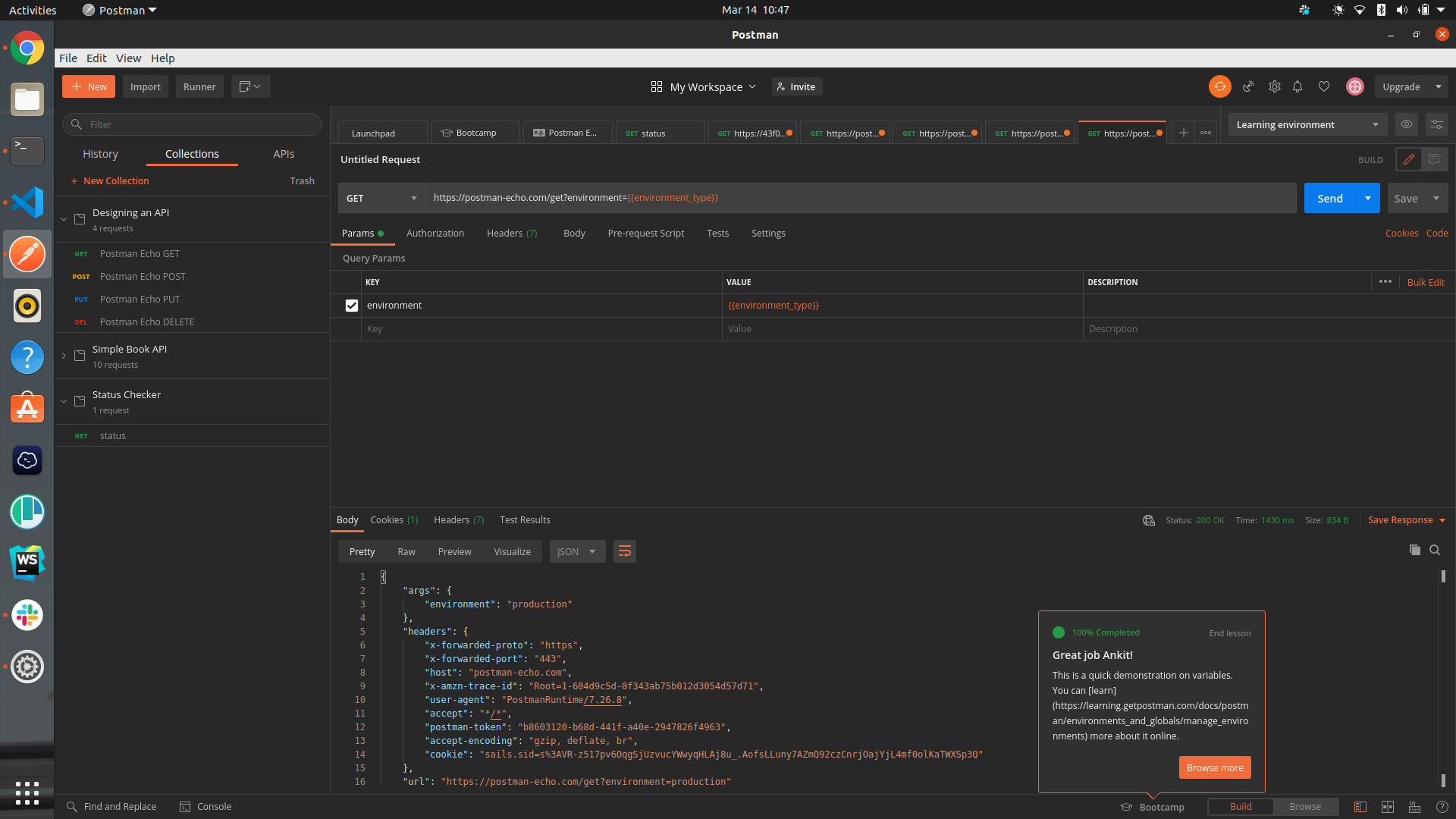 Link to read documentation after completing a tutorial is messed up ...