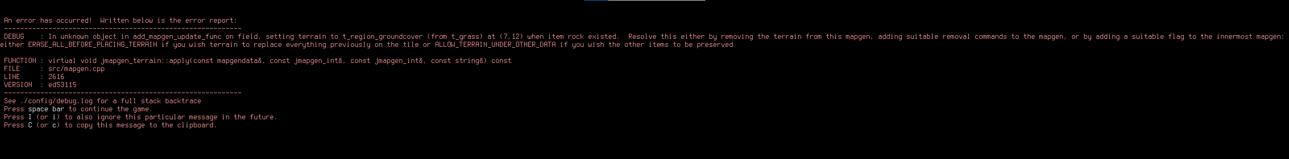 Map Generation Error When asking about the "Missing Caravan" mission ...