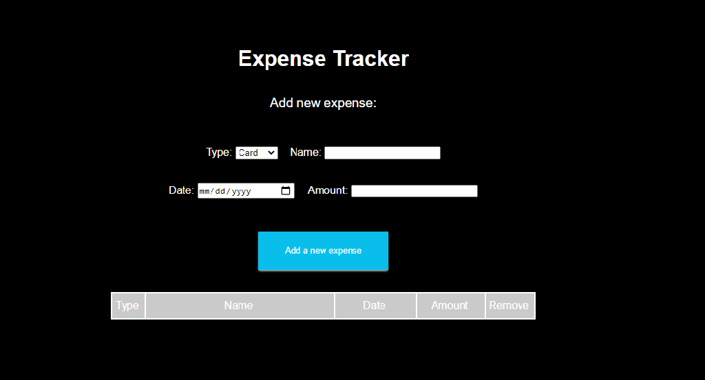 GitHub - BrandonCarp/Expense-Tracker: Vanila Javascript Expense Tracker