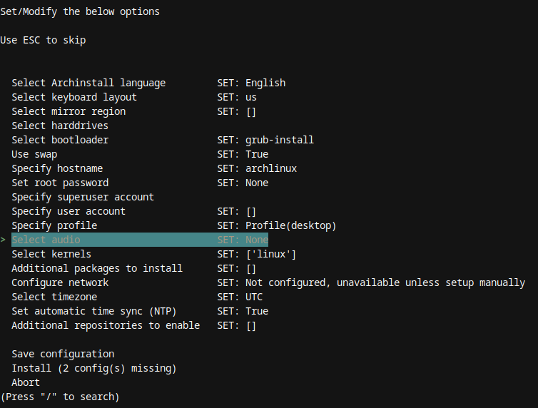 Readability · Issue #1080 · archlinux/archinstall · GitHub