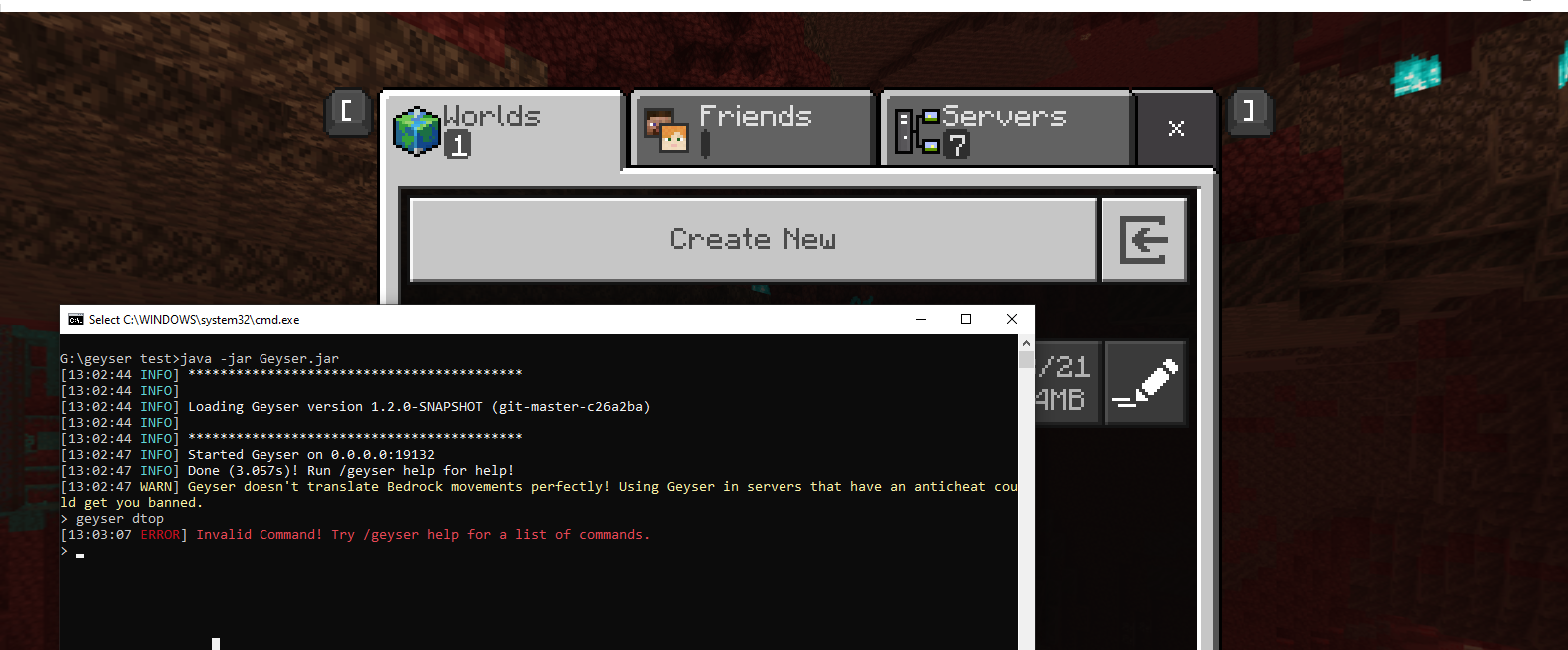 cant see the server · Issue #1972 · GeyserMC/Geyser · GitHub