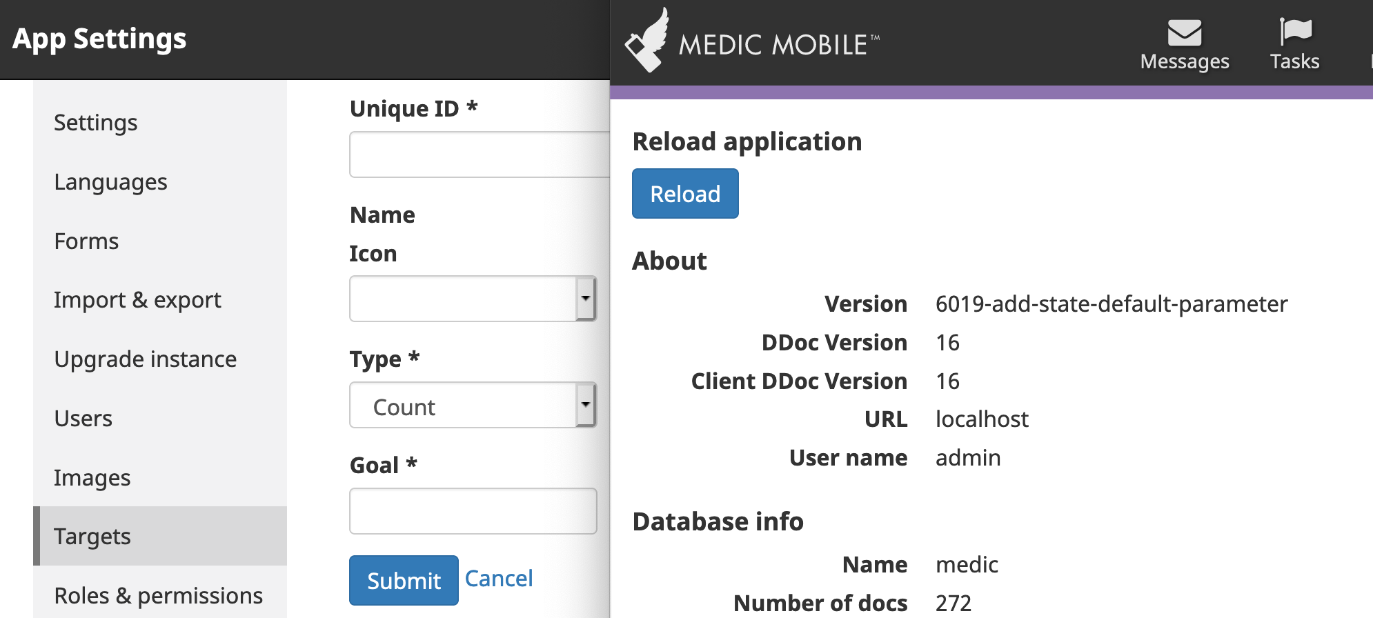 Add Target does not work on `gamma.dev` · Issue #6019 · medic/cht-core ...