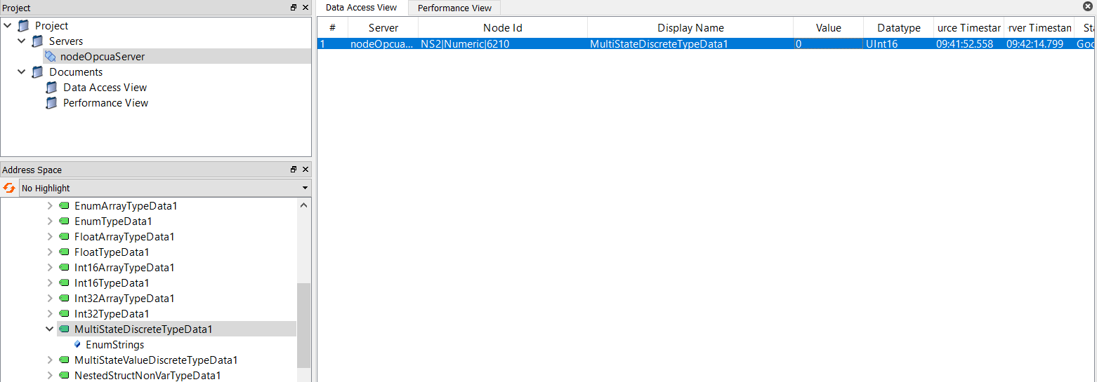 Writing to a variable of MultiStateDiscreteType leads to unhandled