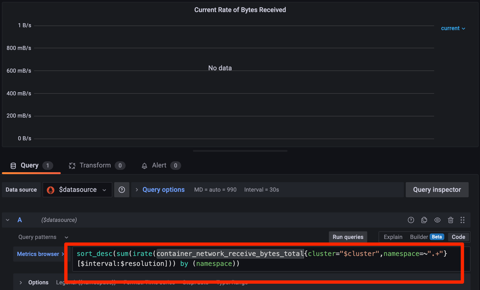 [prometheuskubestack] network metrics are gone · Issue