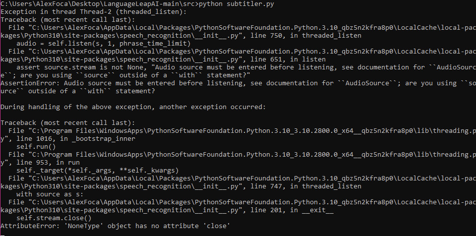 can't run the python programs · Issue #42 · SociallyIneptWeeb ...