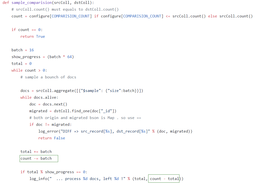 对比脚本出现负数 · Issue #199 · alibaba/MongoShake · GitHub