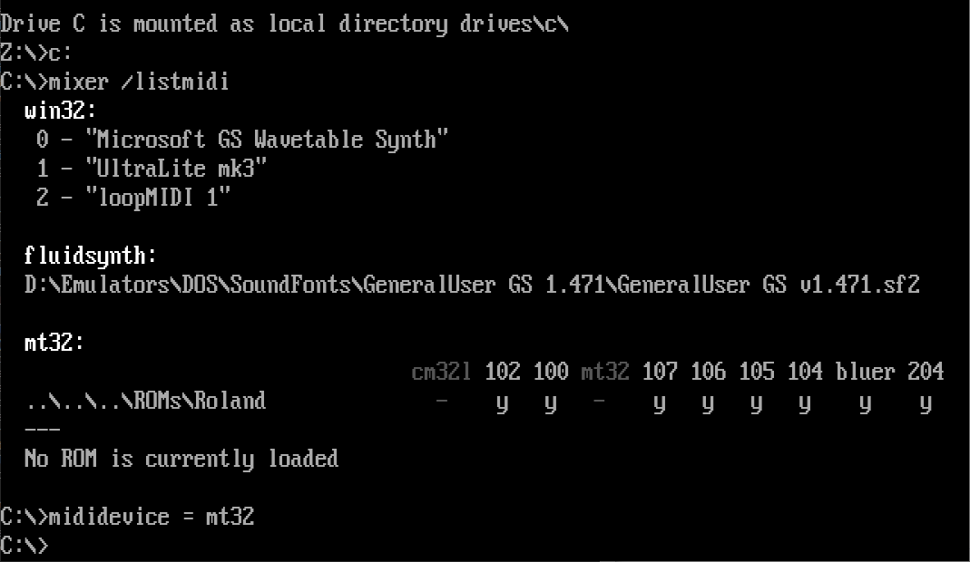 v0.80.1 will not switch midi devices · Issue 2351 · dosboxstaging