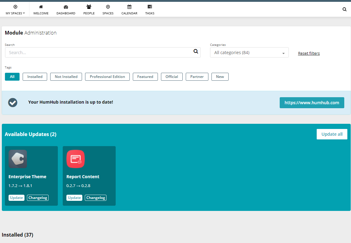 How to "include beta updates" in the new module marketplace (Humhub 1. ...