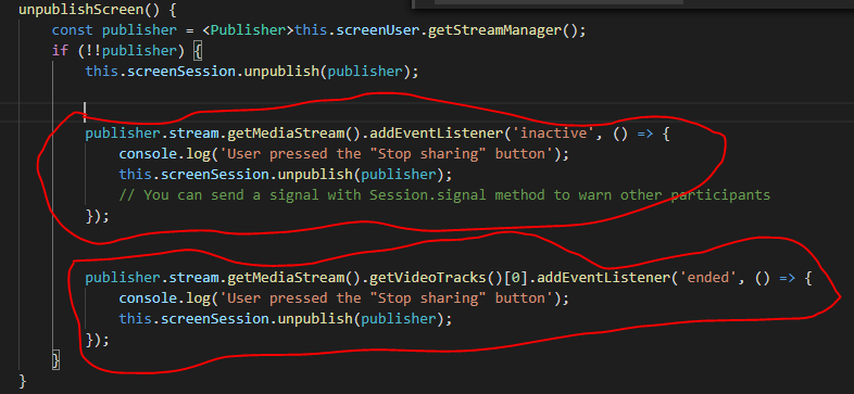 2.14 Screen Share unable to stop with browser default stop button ...