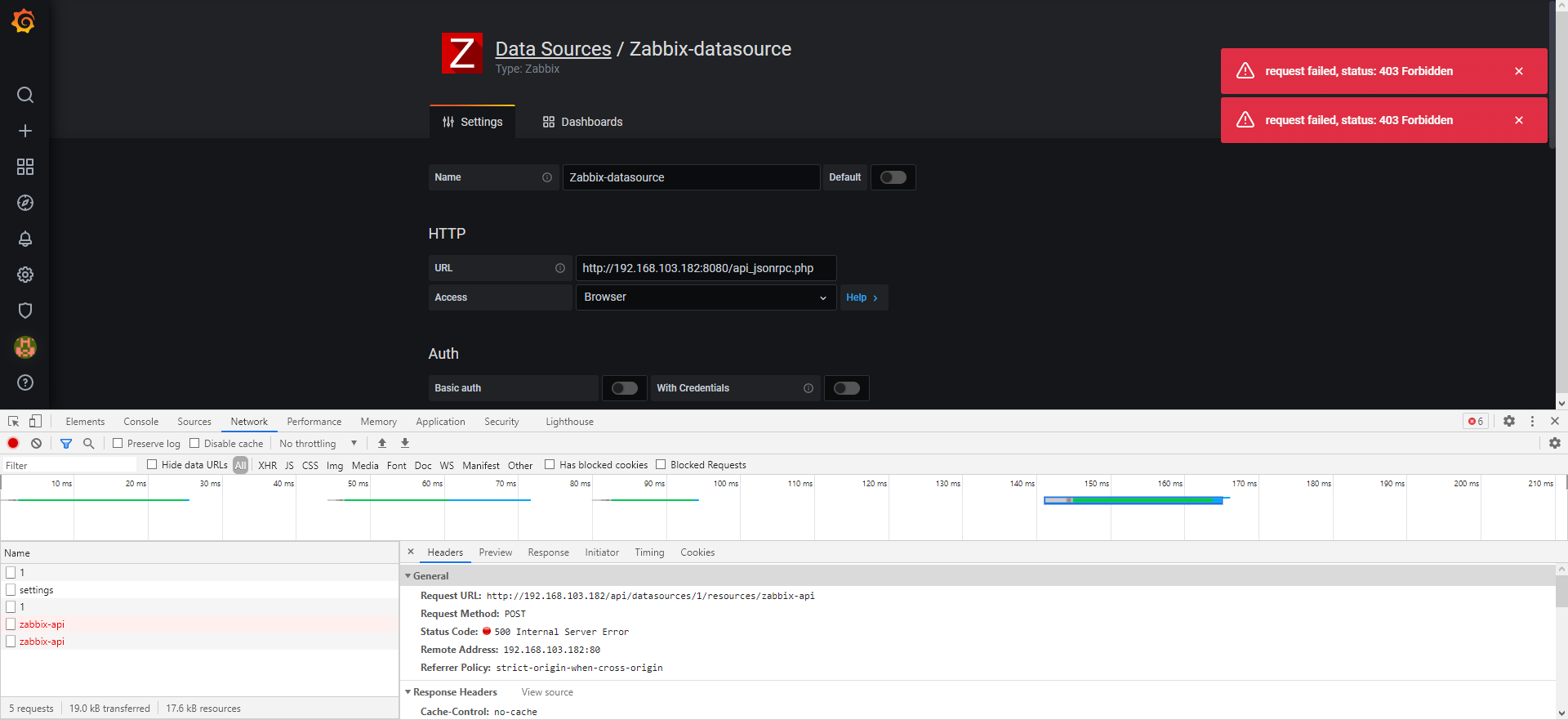 Cannot use Access mode Browser (direct) as queries are always sent