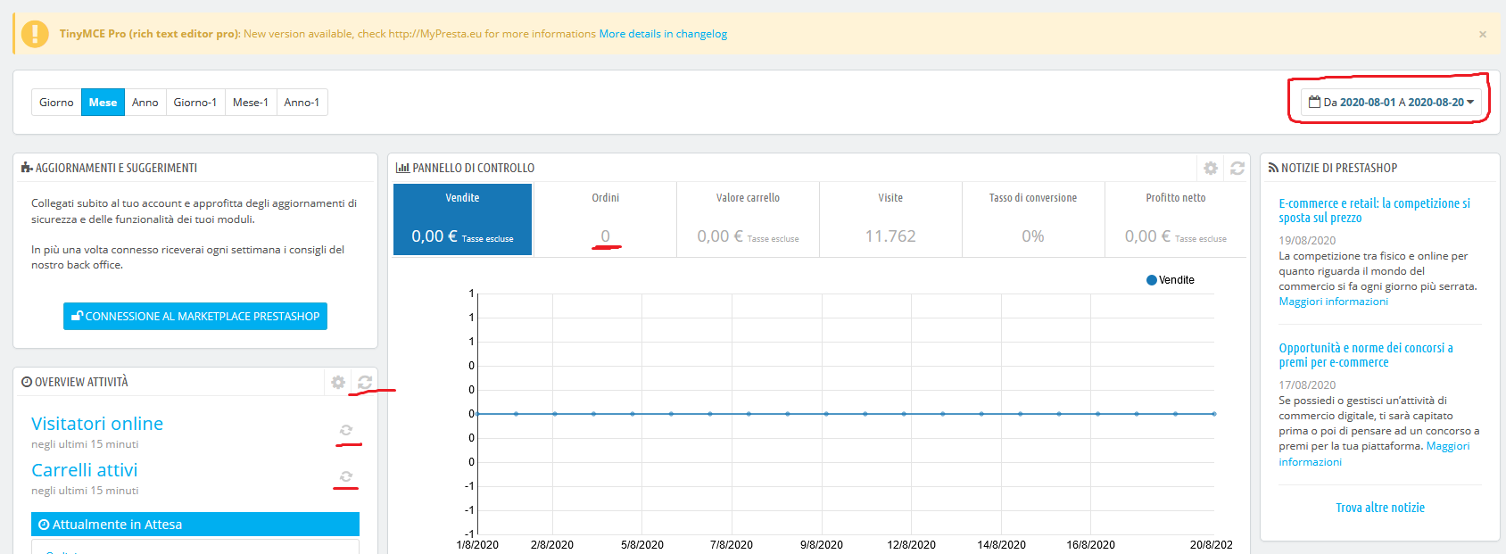 Overview Activity not Loading and not showing orders in control panel ...