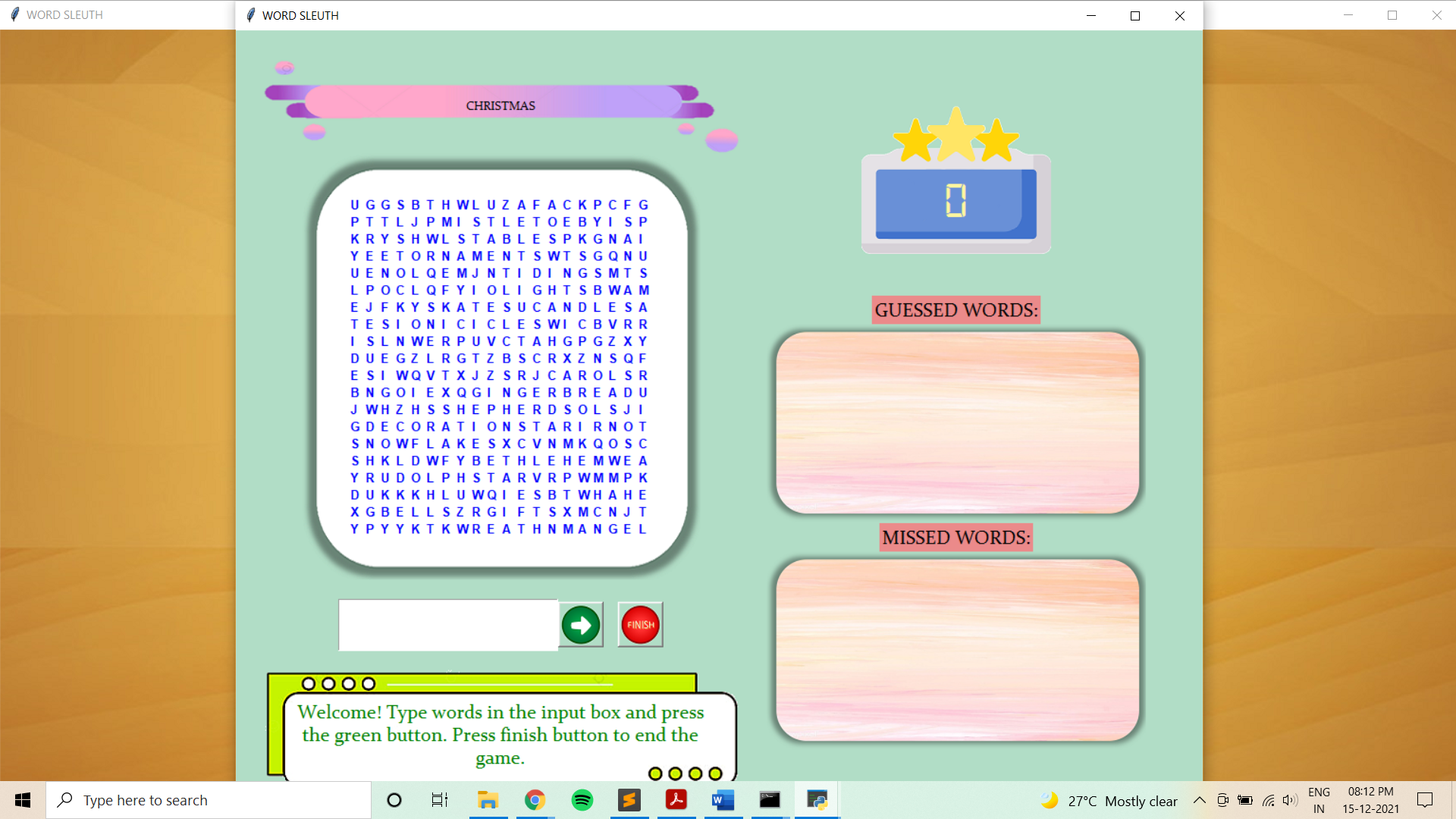 GitHub - MadhumithaJR/WordSleuth: A graphic, interactive word search ...