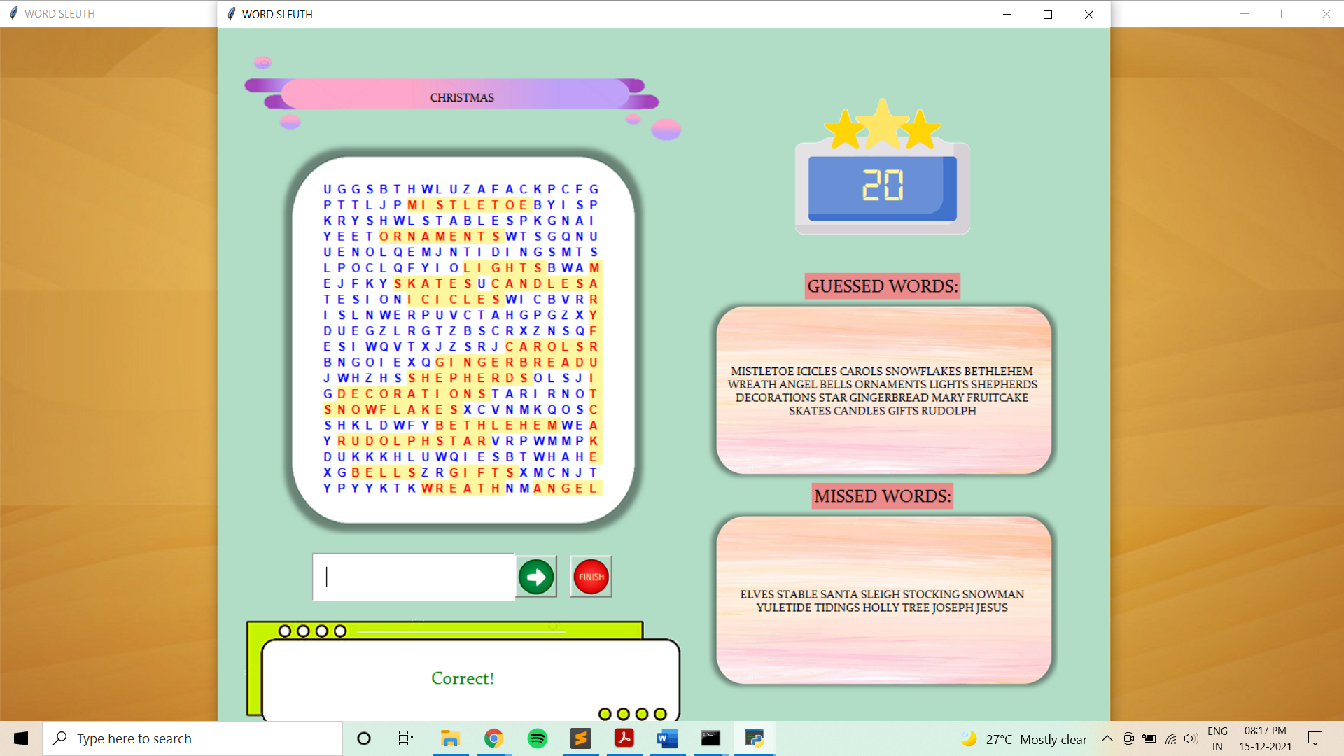 GitHub - MadhumithaJR/WordSleuth: A graphic, interactive word search ...