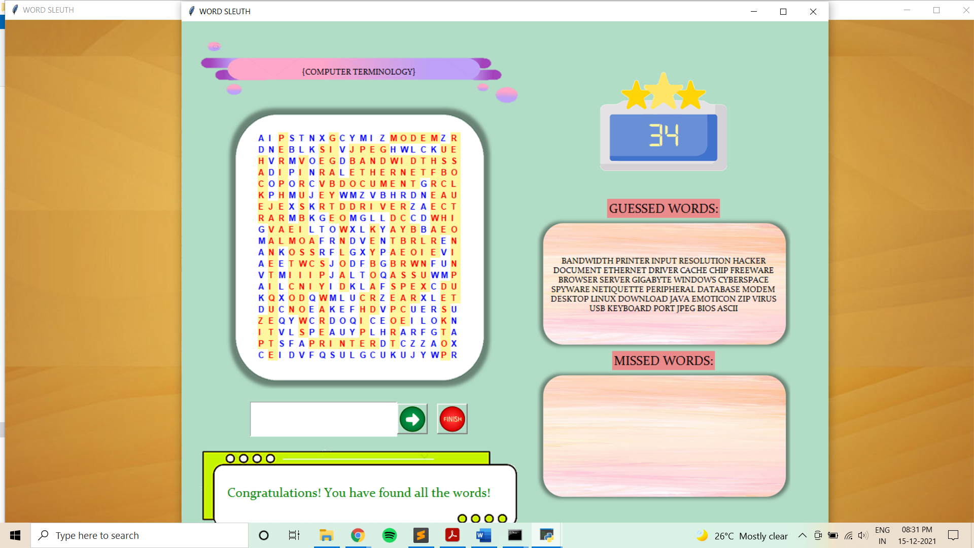 GitHub - MadhumithaJR/WordSleuth: A graphic, interactive word search ...