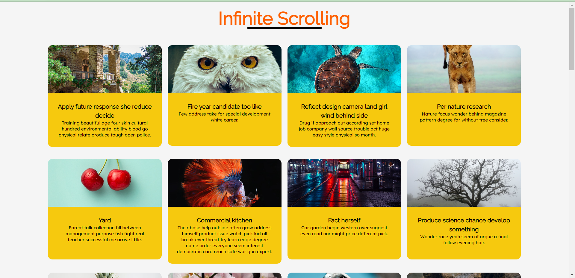 Infinite Scroll Loading Examples GitHub - Sreejit-Sengupto/Infinite-scroll: Project to demonstrate ...
