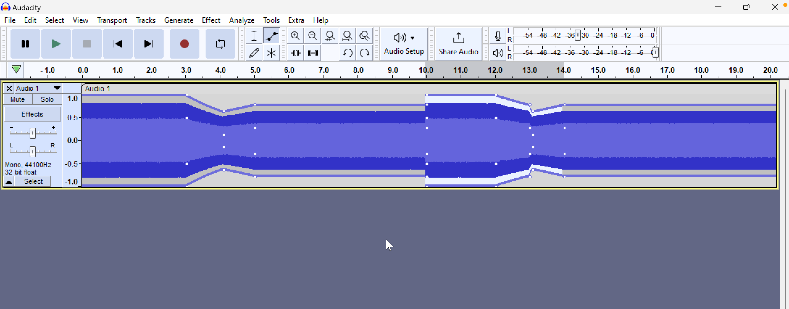 Audacity creates an extra Envelope Point when copying a selection to ...