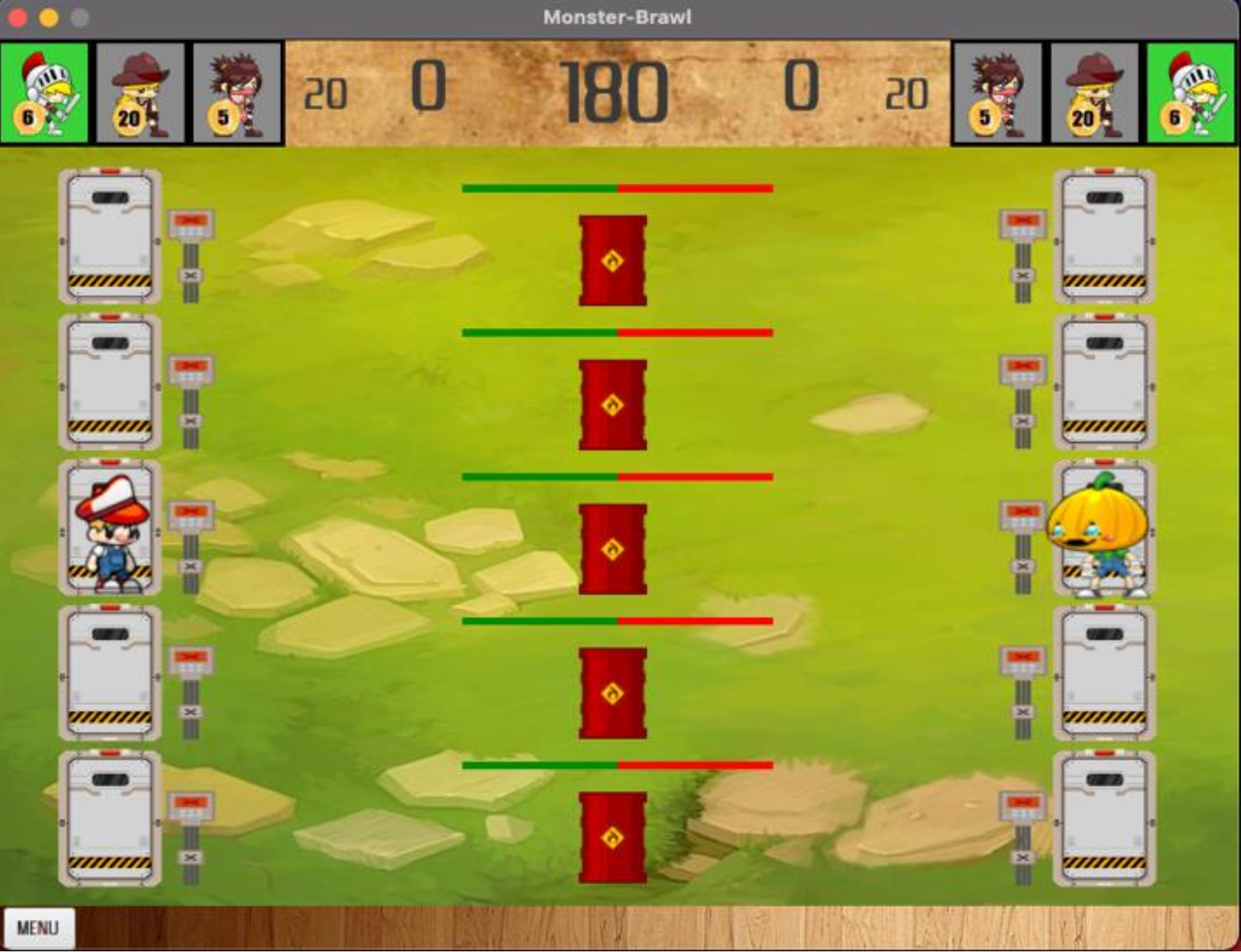 GitHub - pwanstax/monster-brawl: 2 Players use three doors to escape ...