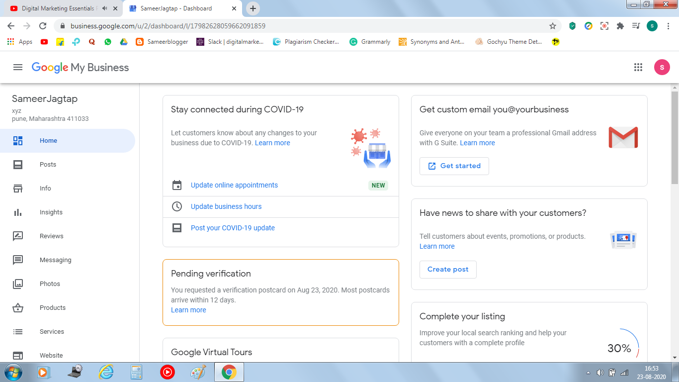 GMB_Dashboard_Sameer Jagtap_Day 2