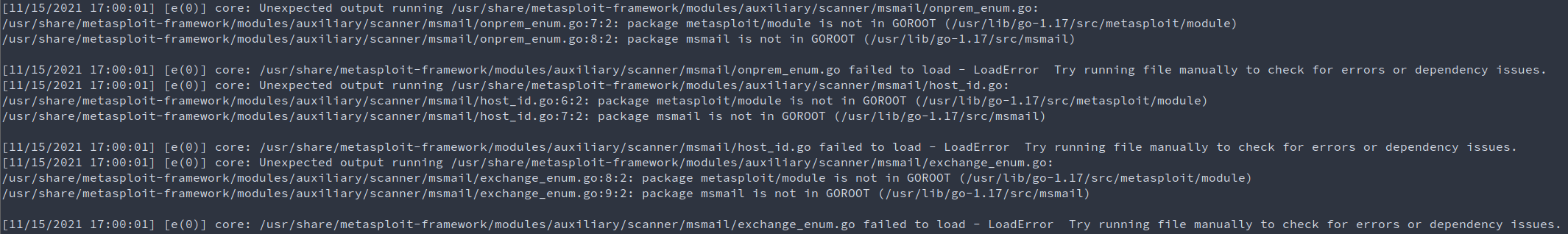 GoLang modules could not be loaded · Issue #15877 · rapid7/metasploit ...