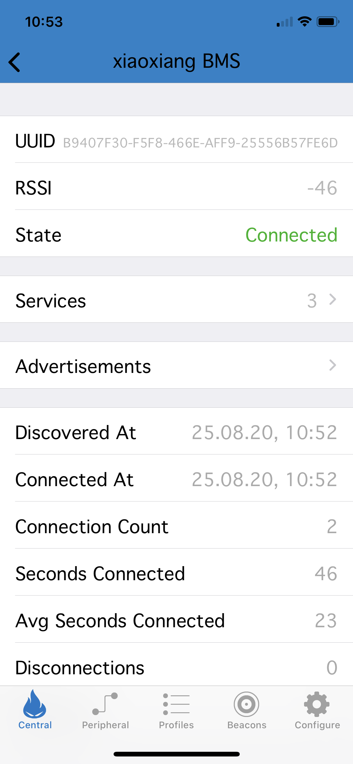 warte auf BMS Daten / waiting for BMS Data (Xiaoxiang BMS JBDSP04S020