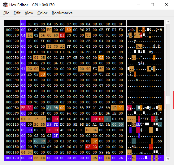 Hex Editor scroll bar doesn't work correctly. · Issue 450