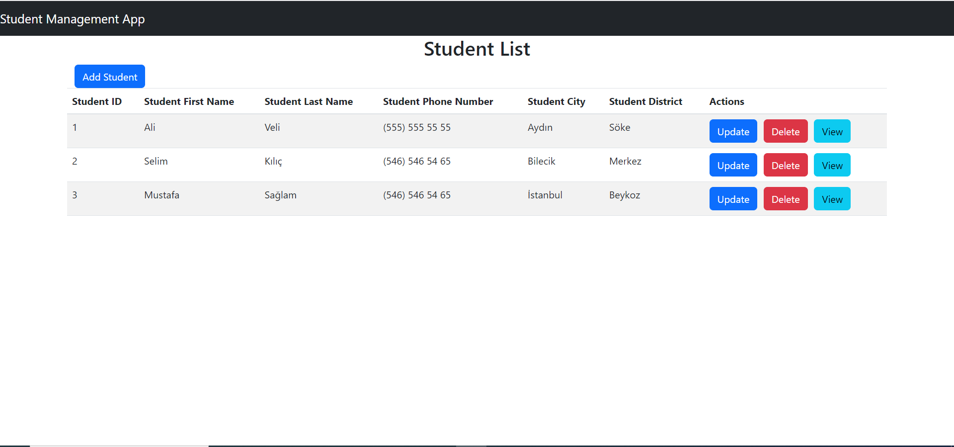 Github Mcagriyilmaz Studentcrudoperations