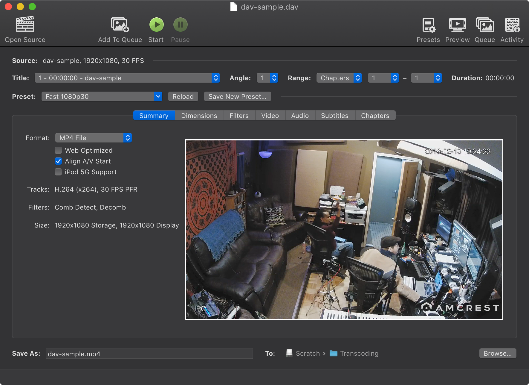 DAV sample zero frames output. · Issue 1935 · HandBrake/HandBrake · GitHub