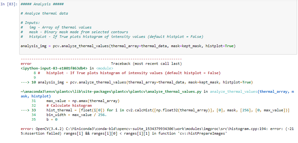 Thermal tutorial error + error in reading in and plotting thermal csv ...