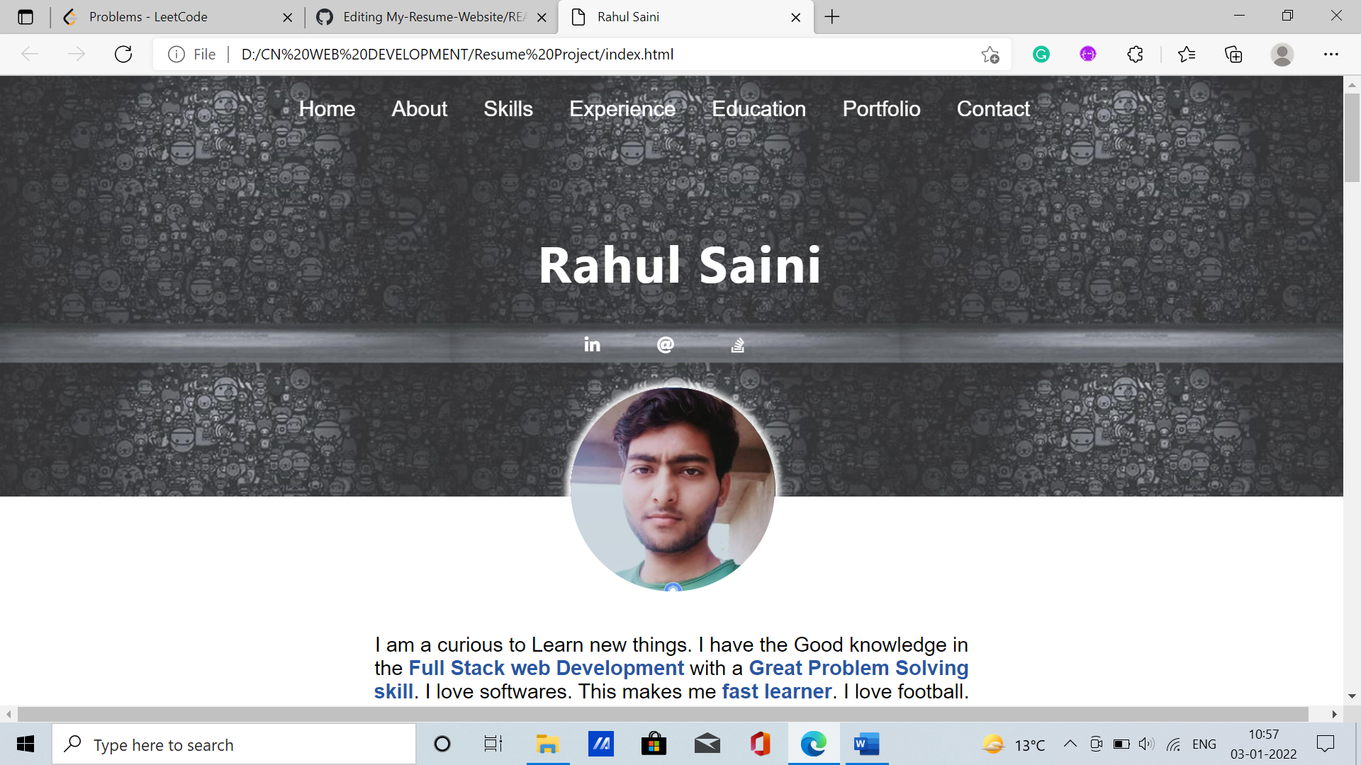 GitHub - rahuleceer/My-Resume-Website: This is resume website using CSS ...