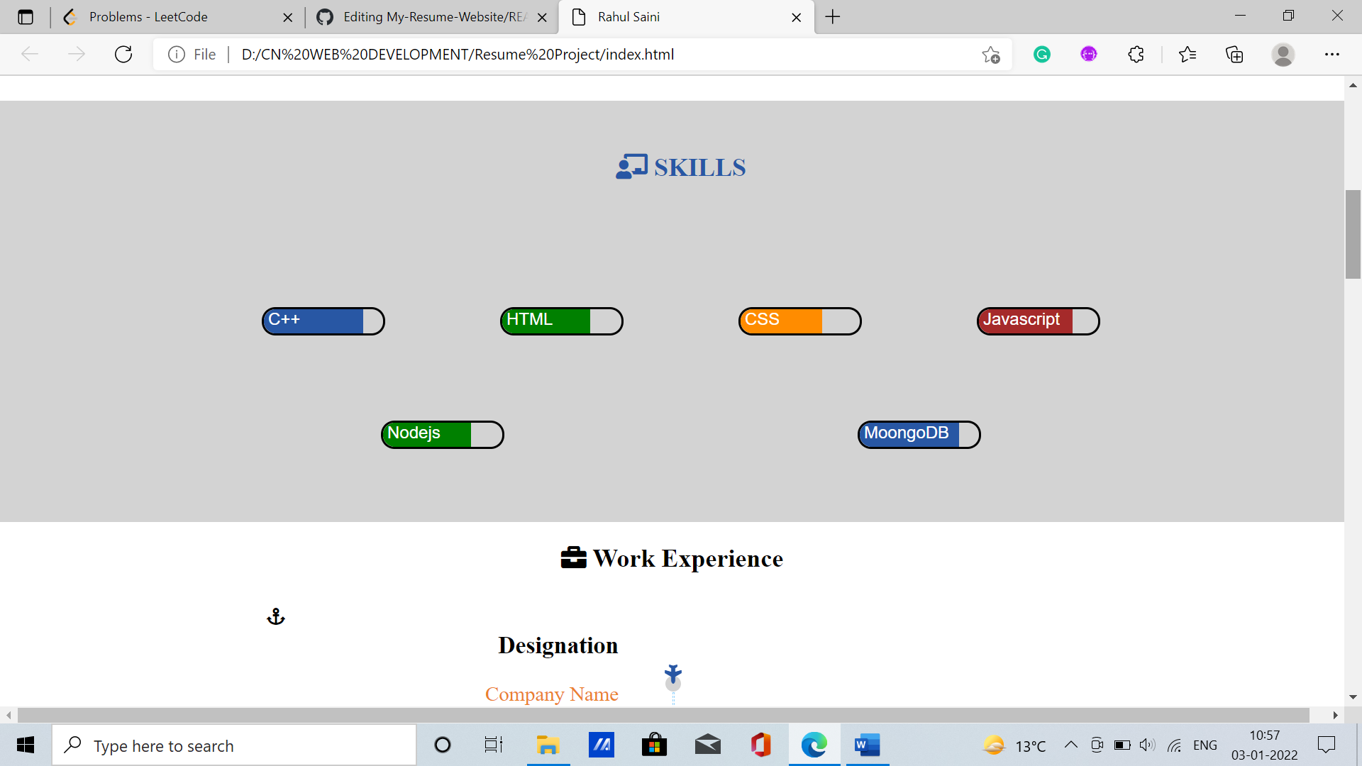 GitHub - rahuleceer/My-Resume-Website: This is resume website using CSS ...