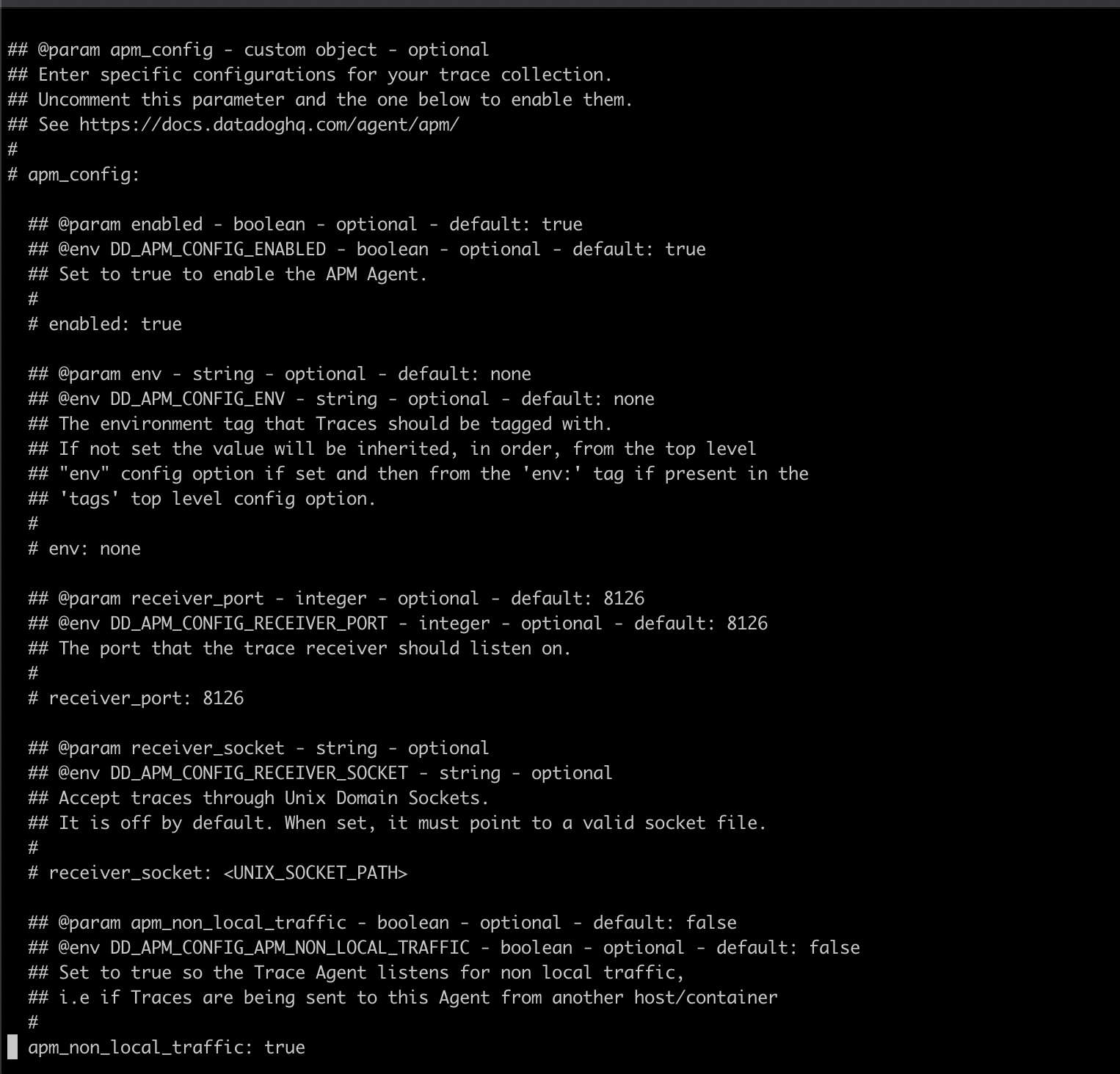 Datadog yaml file 
