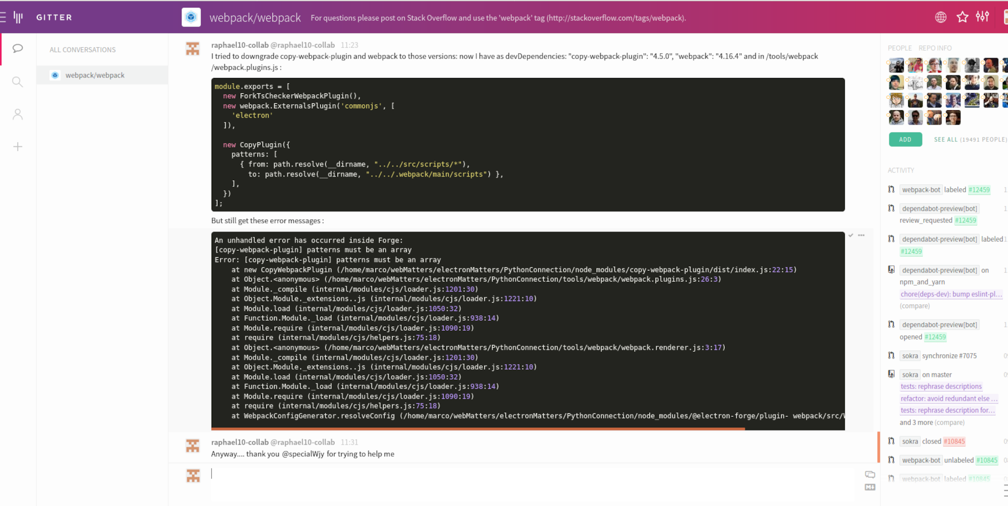 An unhandled error has occurred inside Cannot read property 'tapAsync' of undefined