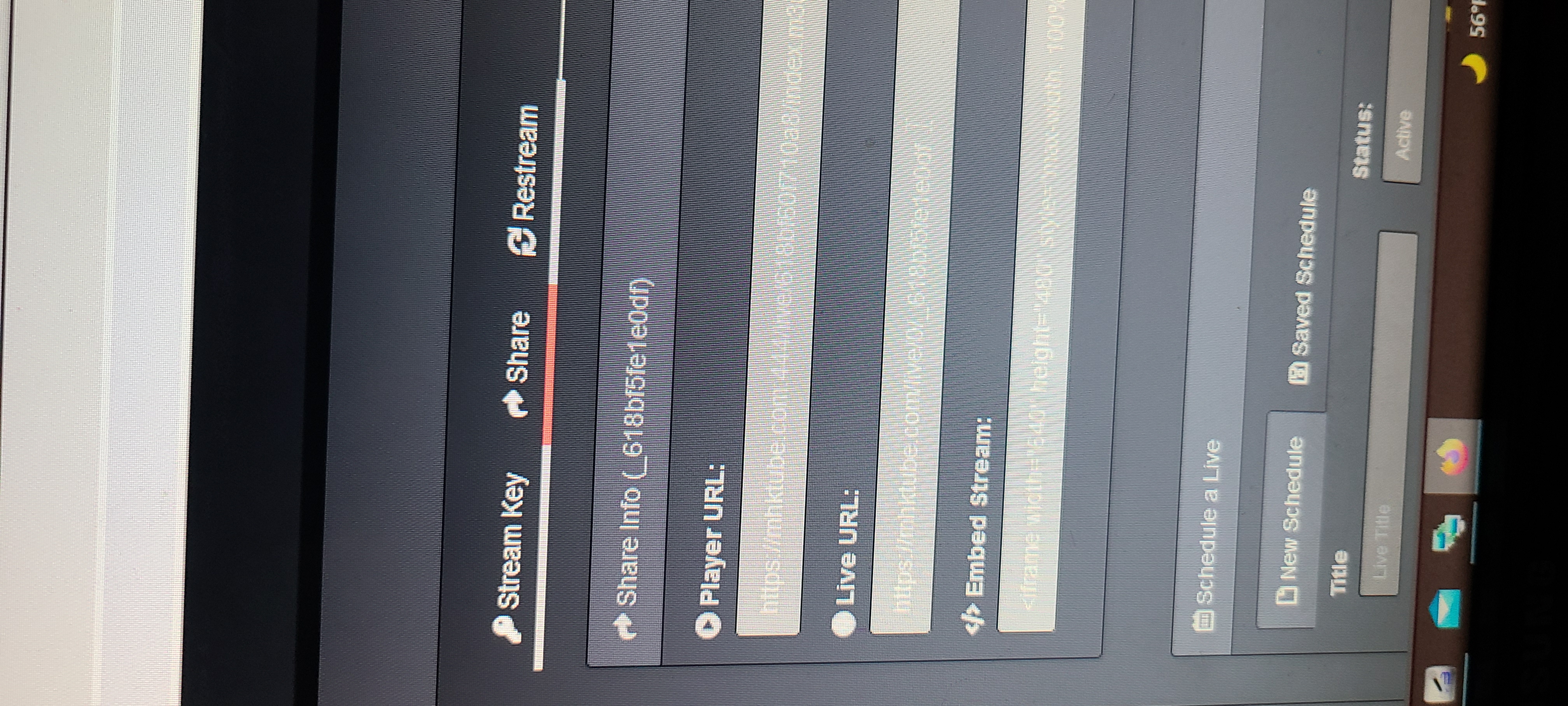 After latest gitpull Live no longer shows on main page when streaming ...