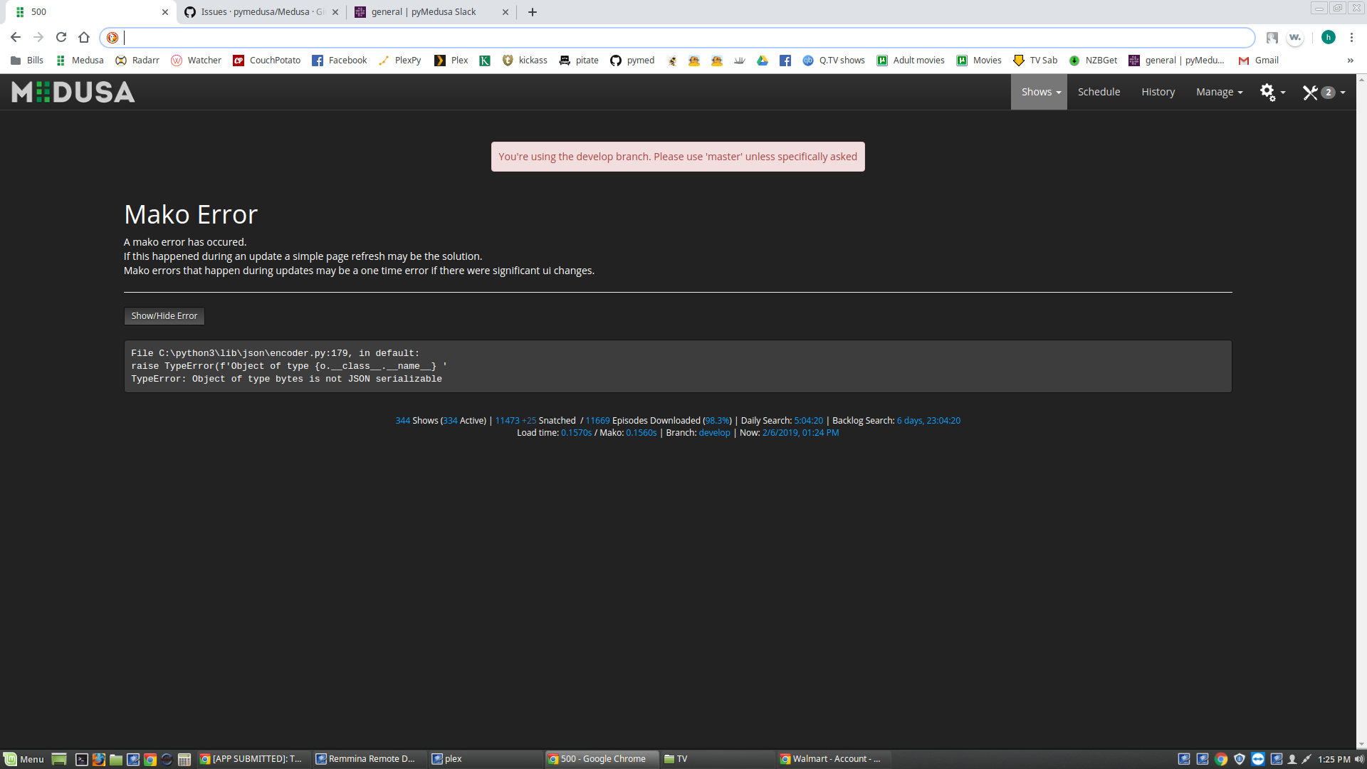 Mako Error when adding existing shows · Issue 6185 · pymedusa/Medusa