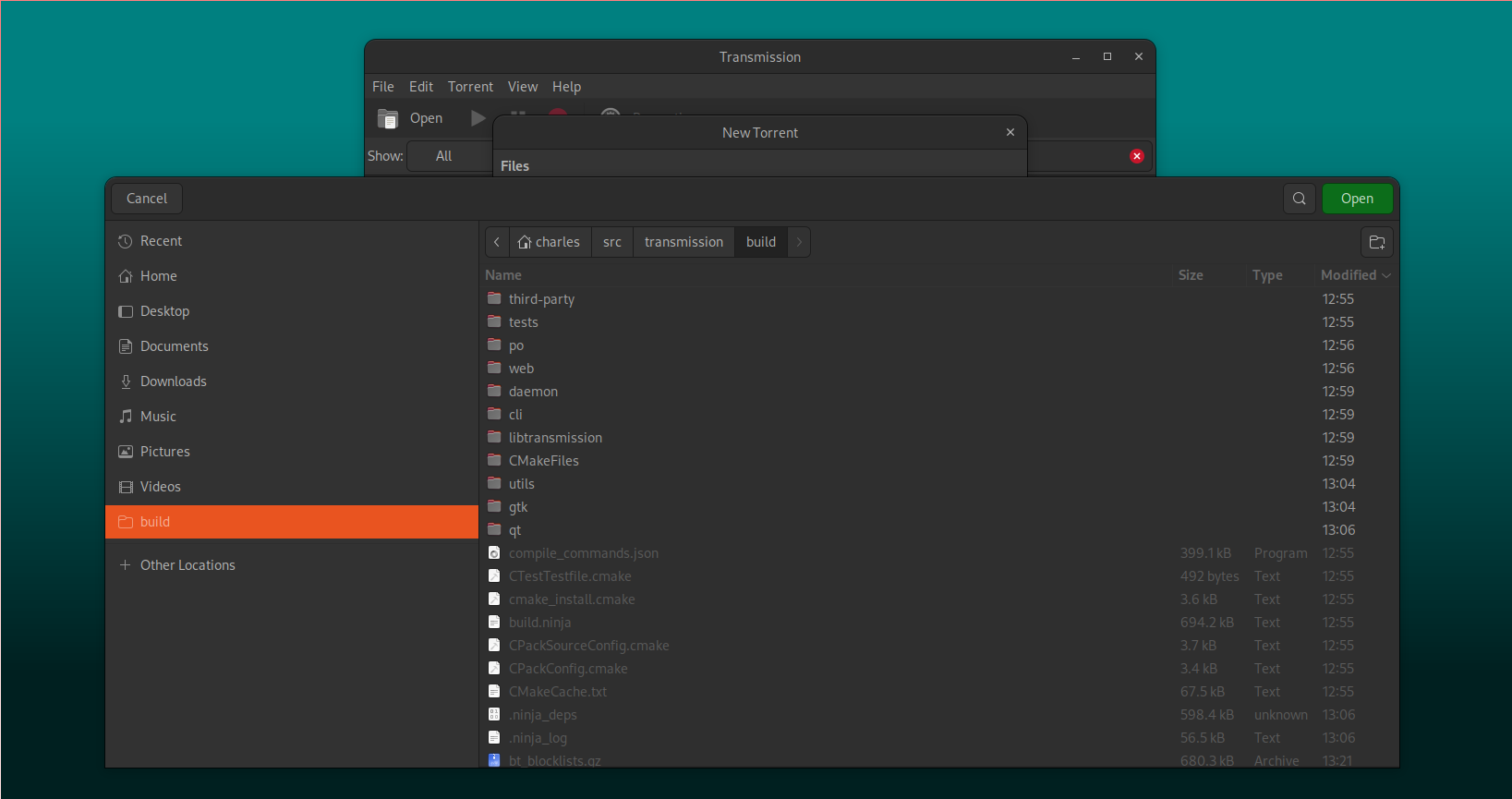 Creating a new torrent file chooser doesnt let me select directory