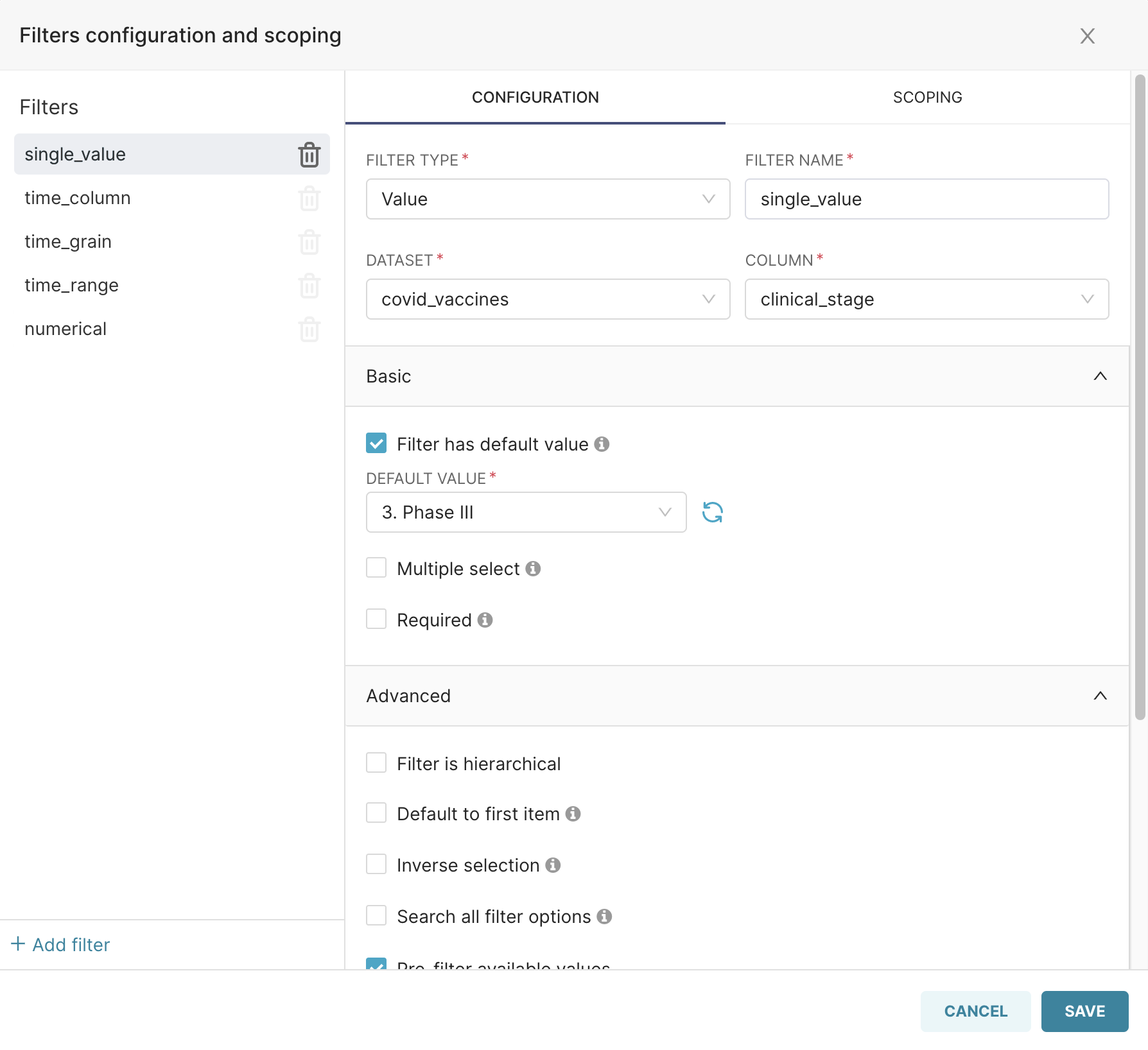 [dashboard filter component] Order and Group filters in dashboard ...