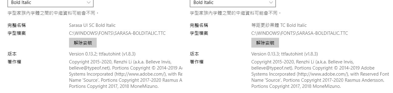 0.13.3版本號碼錯誤？ · Issue #187 · be5invis/Sarasa-Gothic · GitHub