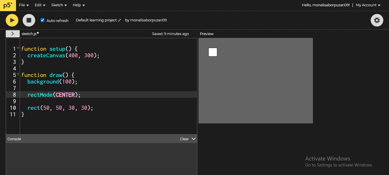 Center function is not working.. · Issue #4780 · processing/p5.js · GitHub
