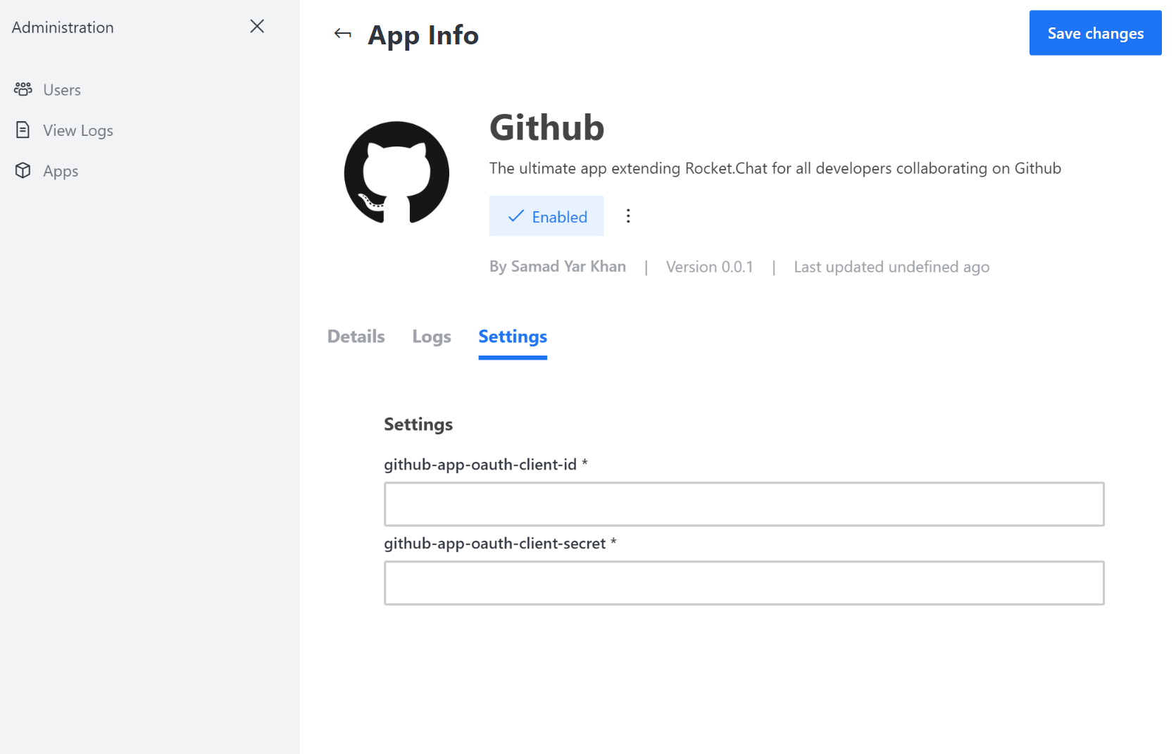 OAuth Setting Example